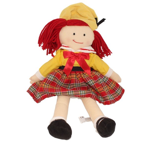 Madeline Other - Vintage 1994 Madeline Eden 15" Doll Plaid Dress Yellow Sweater Hat Plush Toy